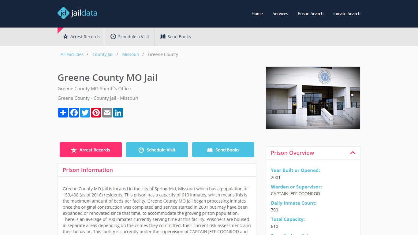 Greene County MO Jail Inmate Search and Prisoner Info - Springfield, MO