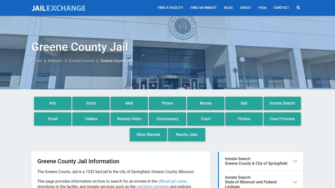 Greene County Jail , MO Inmate Search, Information